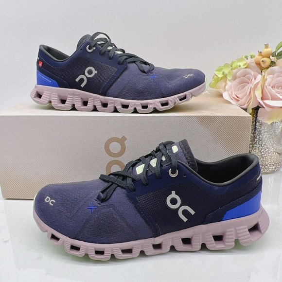 On Running Shoes - COPY - On Cloud X 3 Running Shoe Lightweight Training Midnight/ Heron Womens US…